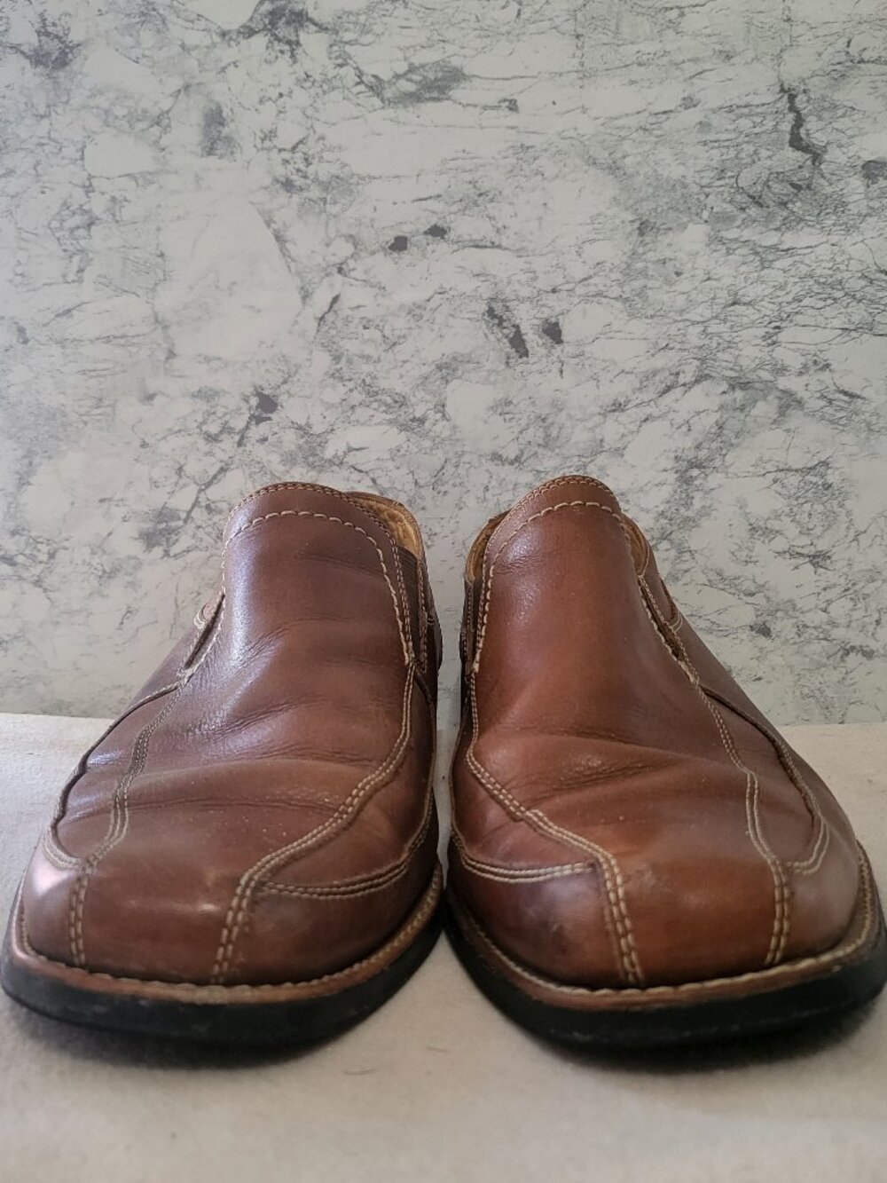 Sandro Moscoloni Men Brown Leather Slip On Dress Shoes 11D